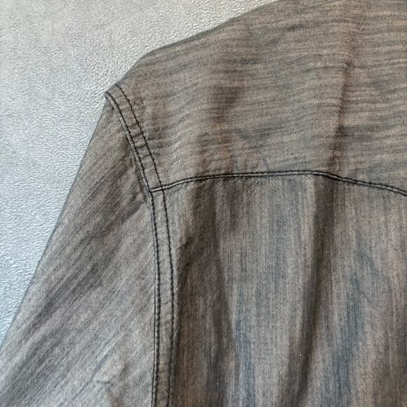 INC International Concepts Mens Gray Snap Button Shacket Jacket Medium Rugged - Picture 10 of 12